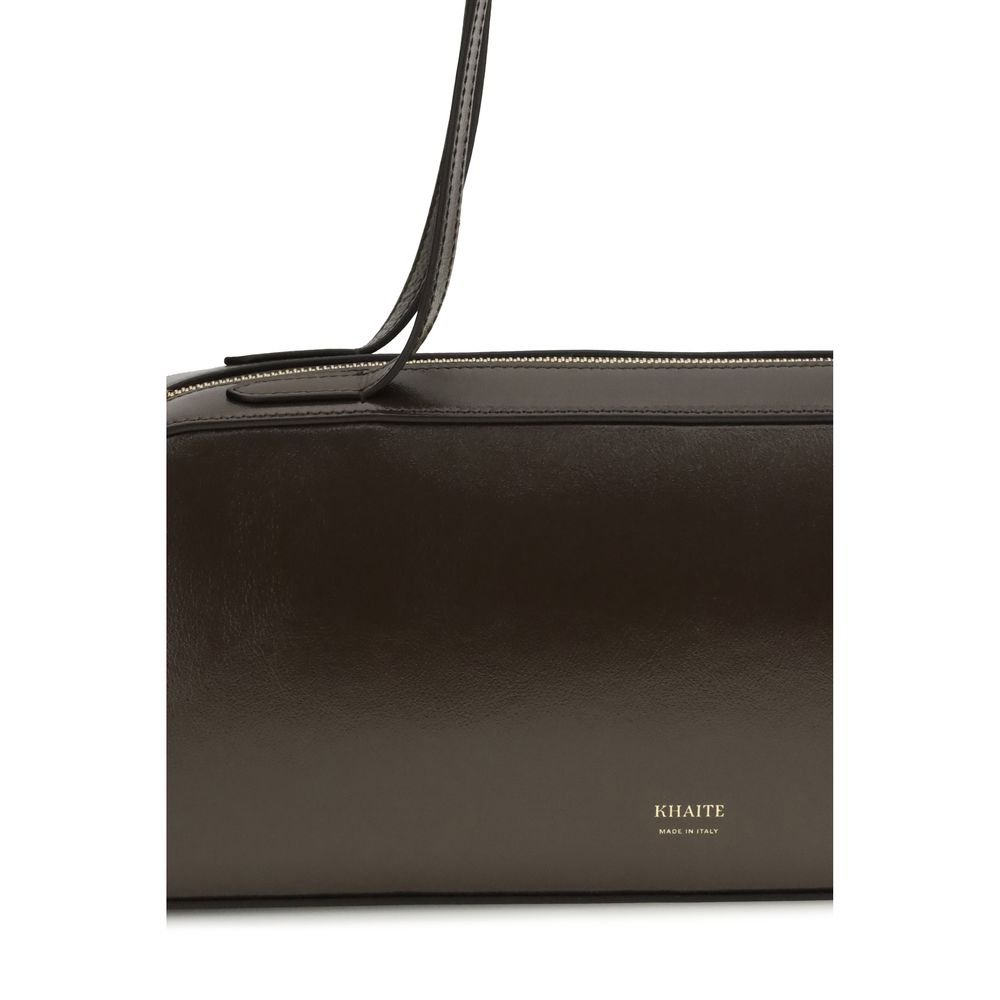 Khaite Brown Calf Leather Bos Taurus Shoulder Bag - Image 4