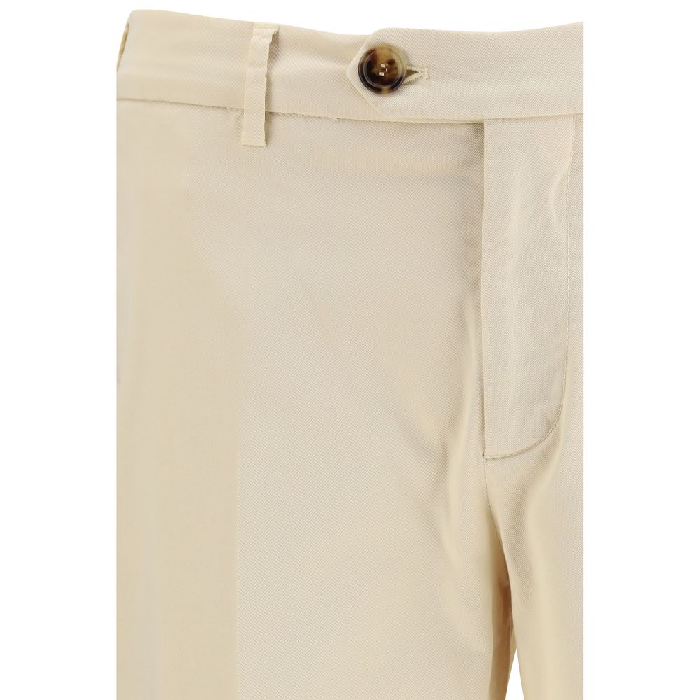 Brunello Cucinelli Cream Cotton Pants - Image 3