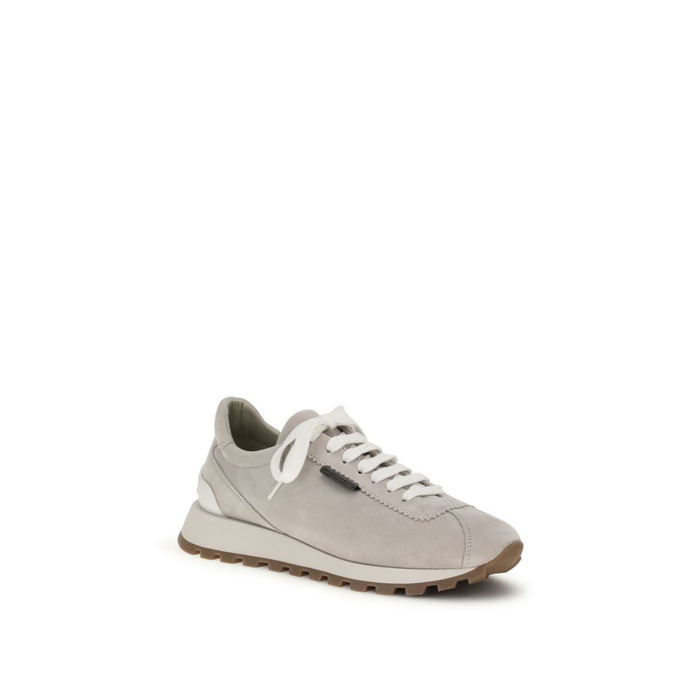 Brunello Cucinelli Gray Rubber Platform Sneakers - Image 2