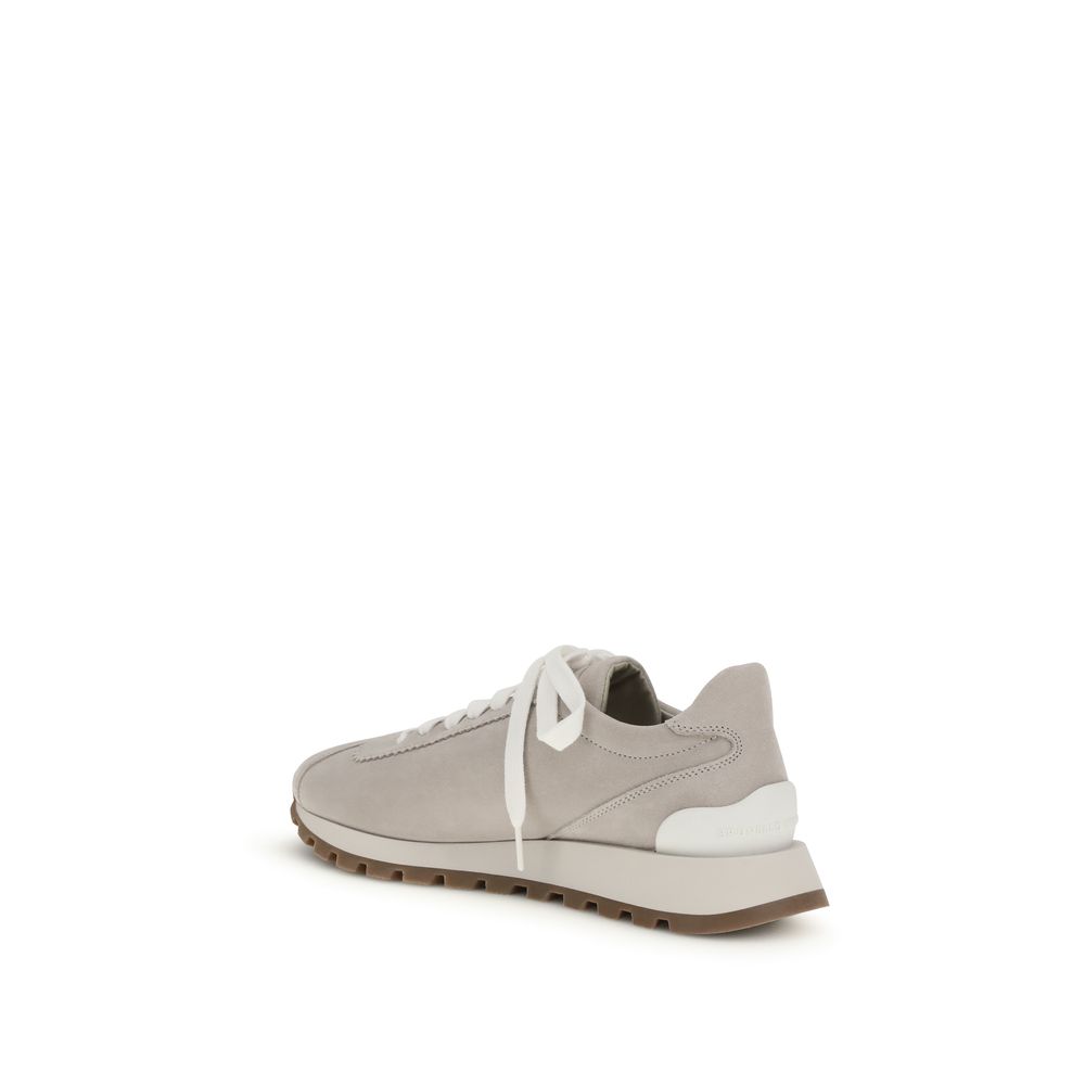 Brunello Cucinelli Gray Rubber Platform Sneakers - Image 3