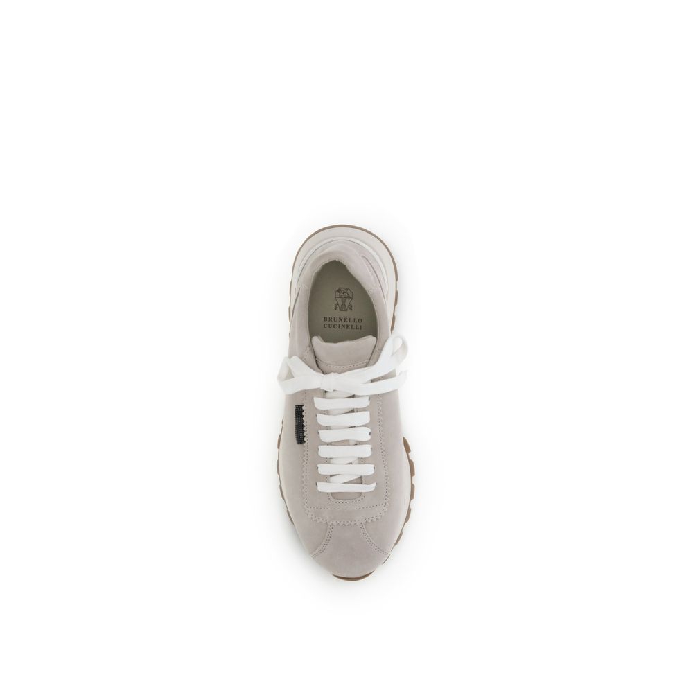 Brunello Cucinelli Gray Rubber Platform Sneakers - Image 4