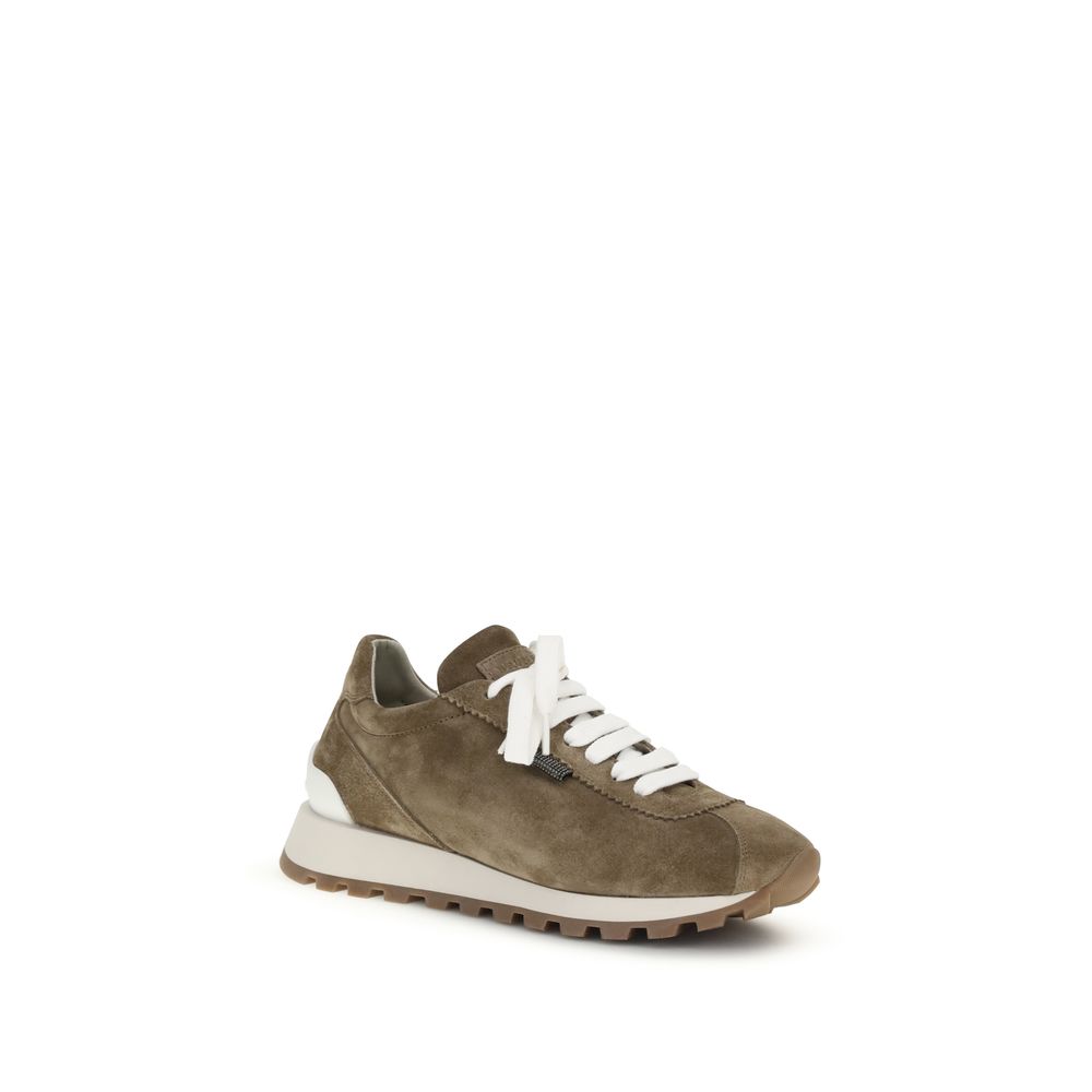 Brunello Cucinelli Brown Rubber Platform Sneakers - Image 2