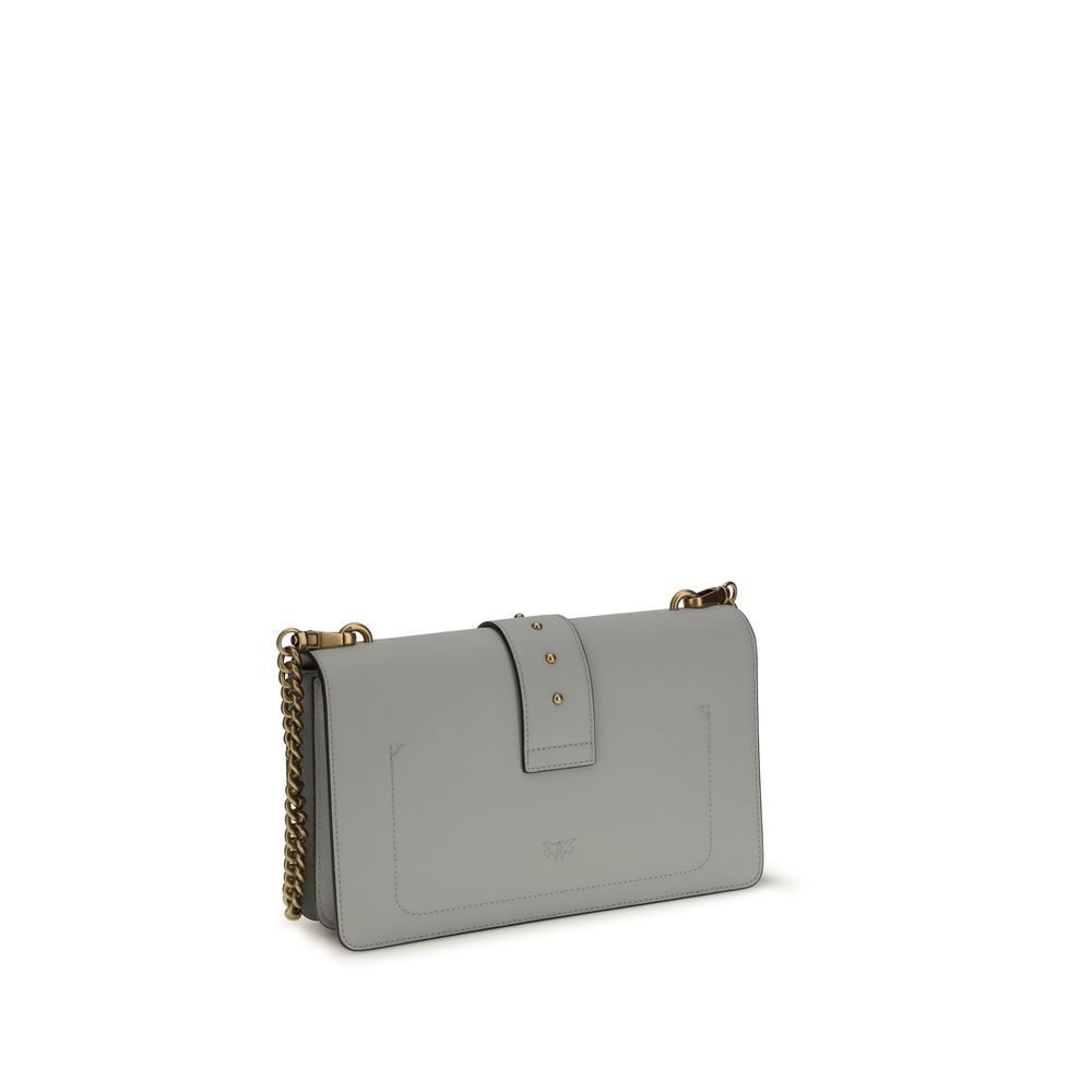 PINKO Gray Calf Leather Bos Taurus Shoulder Bag - Image 3