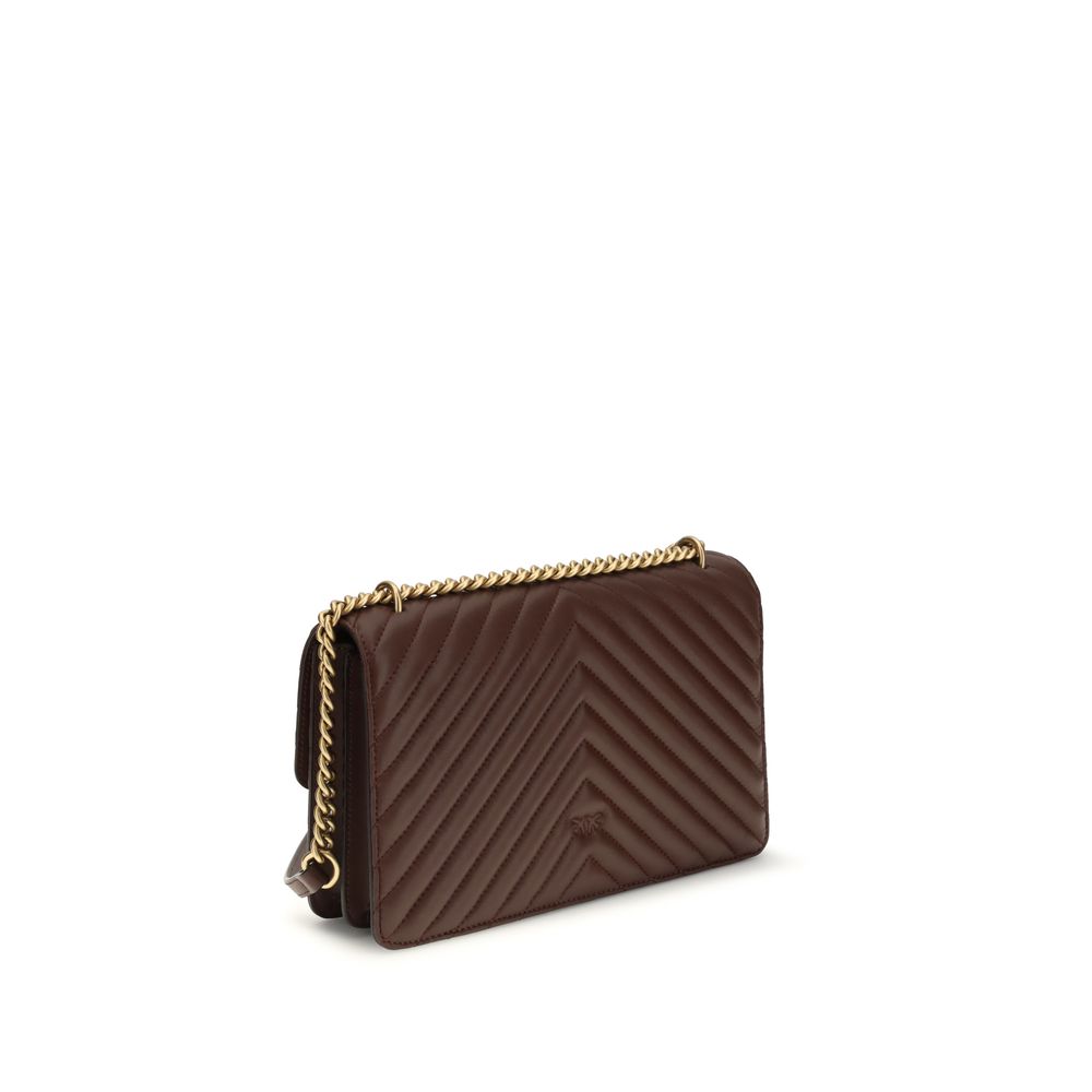 PINKO Brown Calf Leather Bos Taurus Shoulder Bag - Image 3