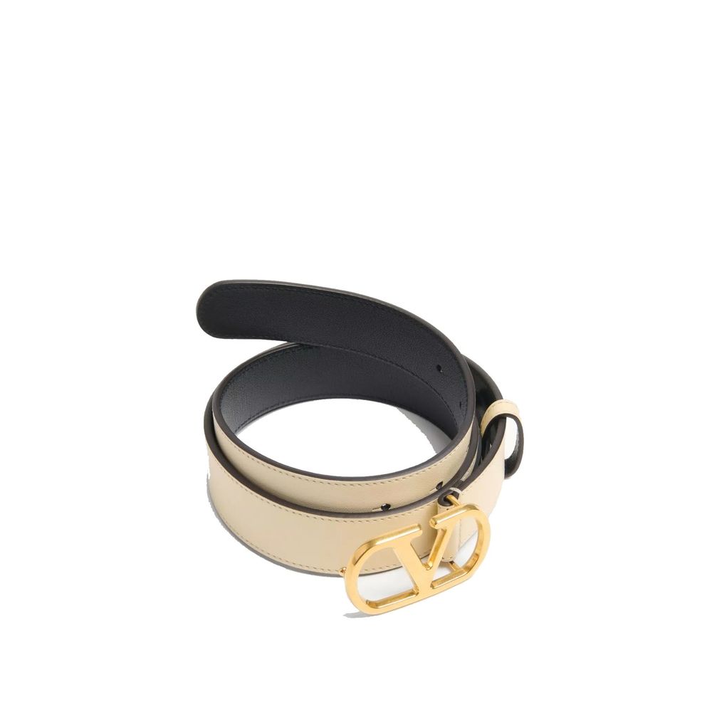 Valentino Garavani White Calfskin Regular Belt - Image 2