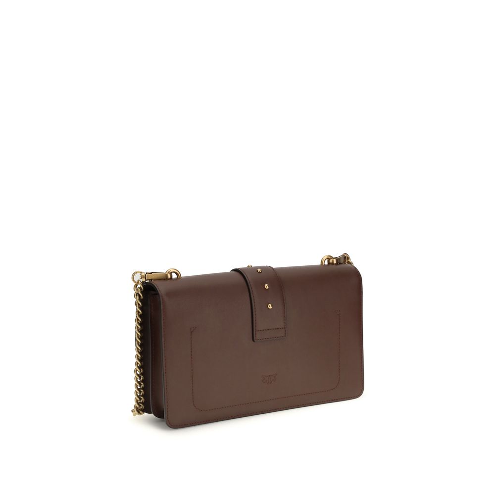 PINKO Brown Calf Leather Bos Taurus Shoulder Bag - Image 3