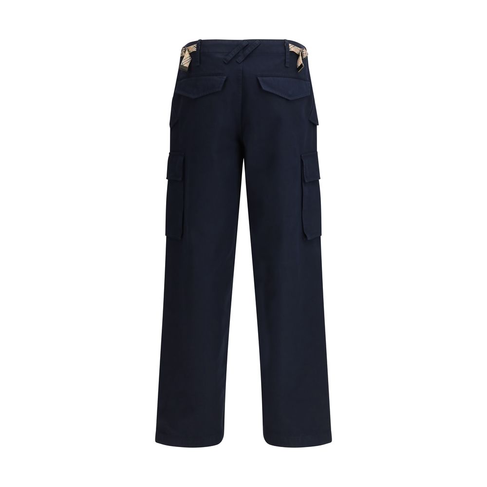 Burberry Blue Cotton Cargo Pants - Image 2