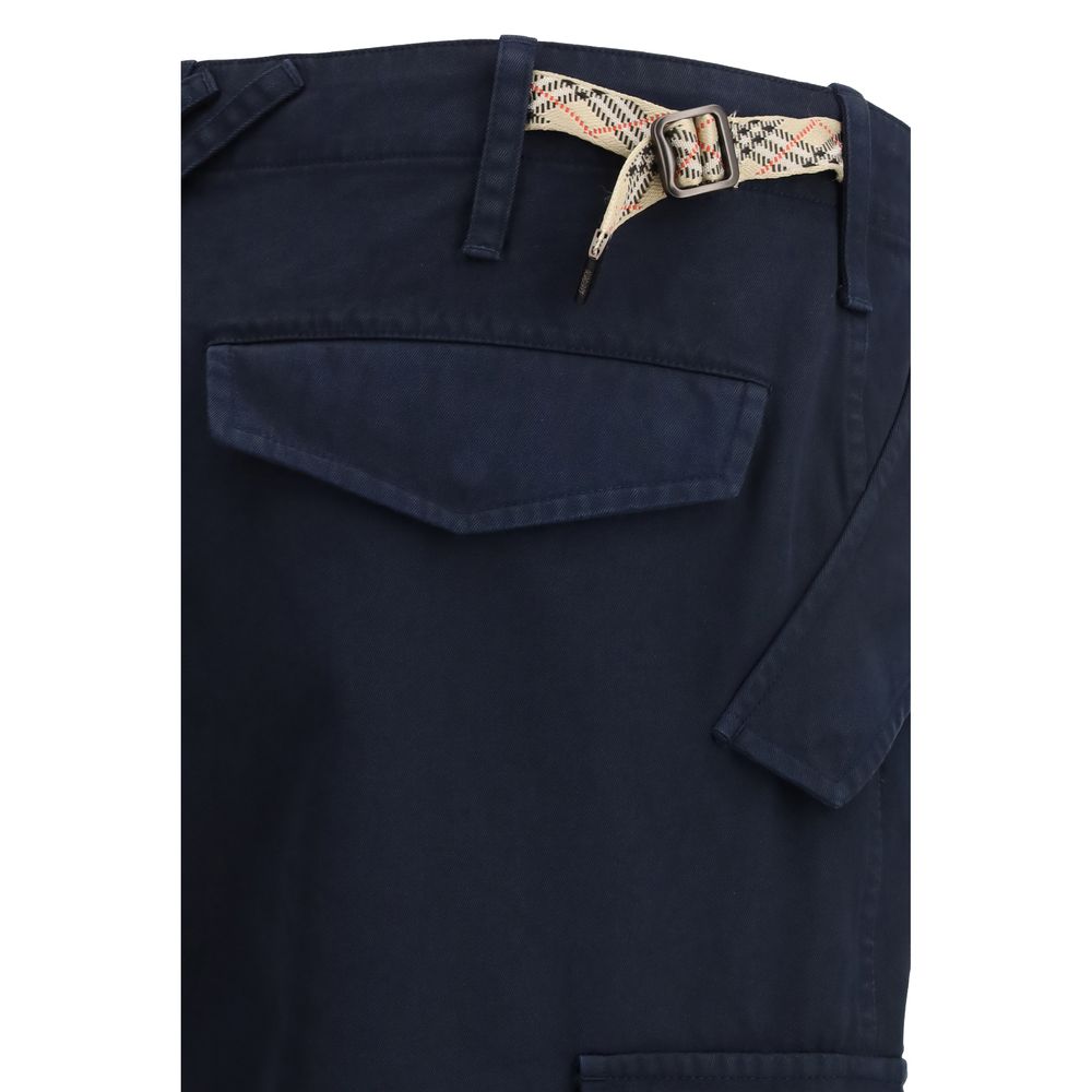 Burberry Blue Cotton Cargo Pants - Image 3