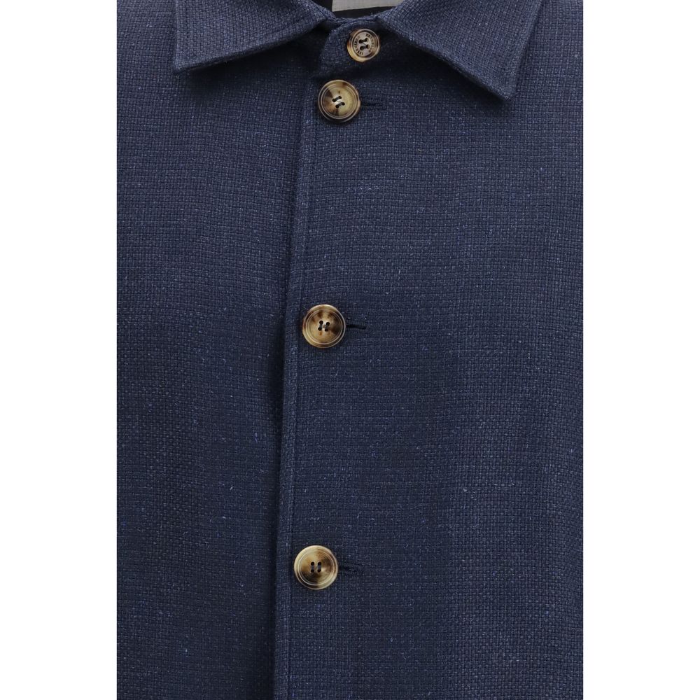 Brunello Cucinelli Blue Silk Coat - Image 3