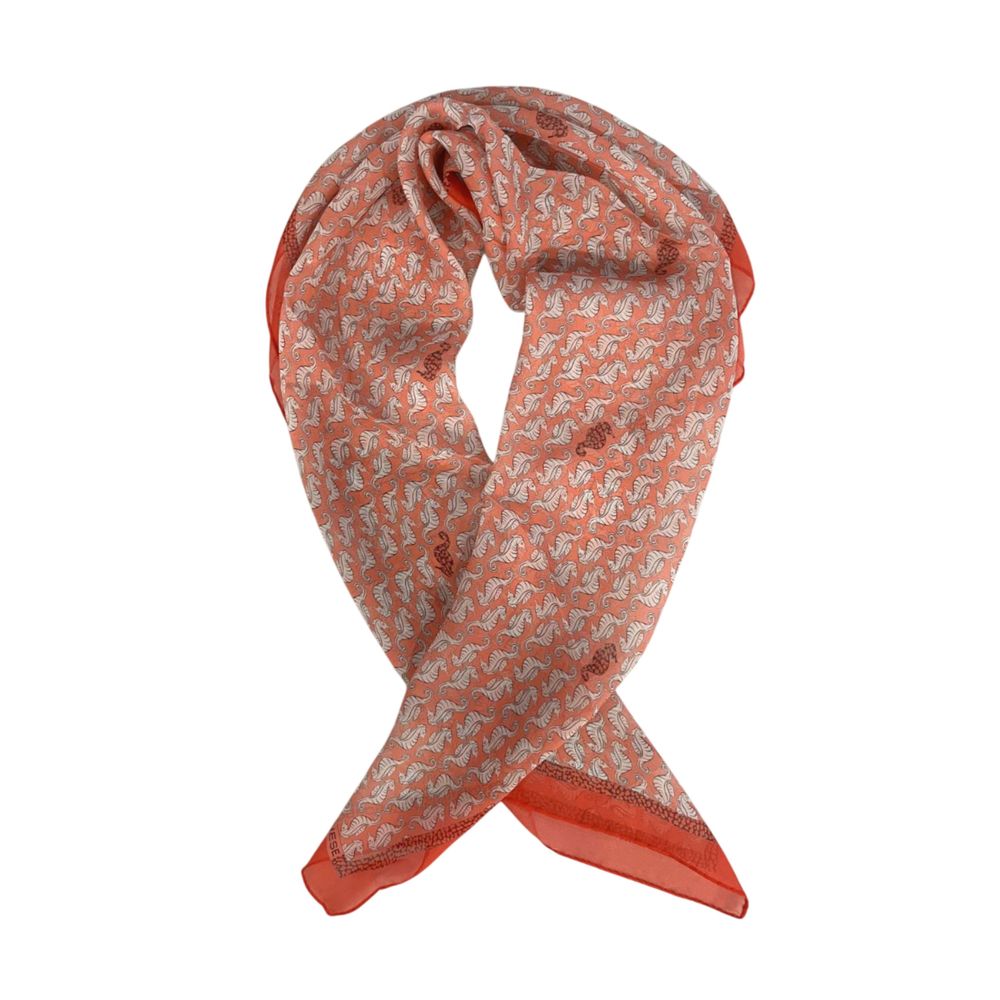 Borbonese Red Silk Women Scarf - Image 2