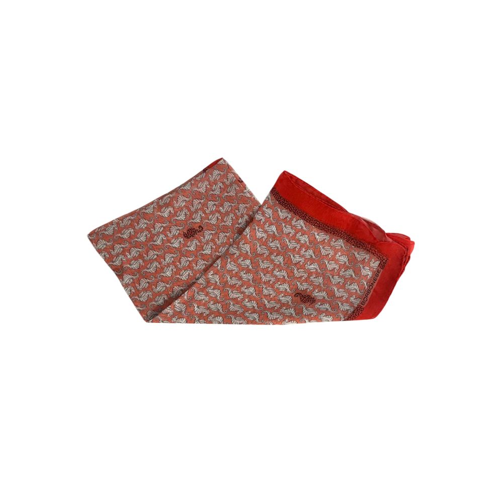 Borbonese Red Silk Women Scarf - Image 3