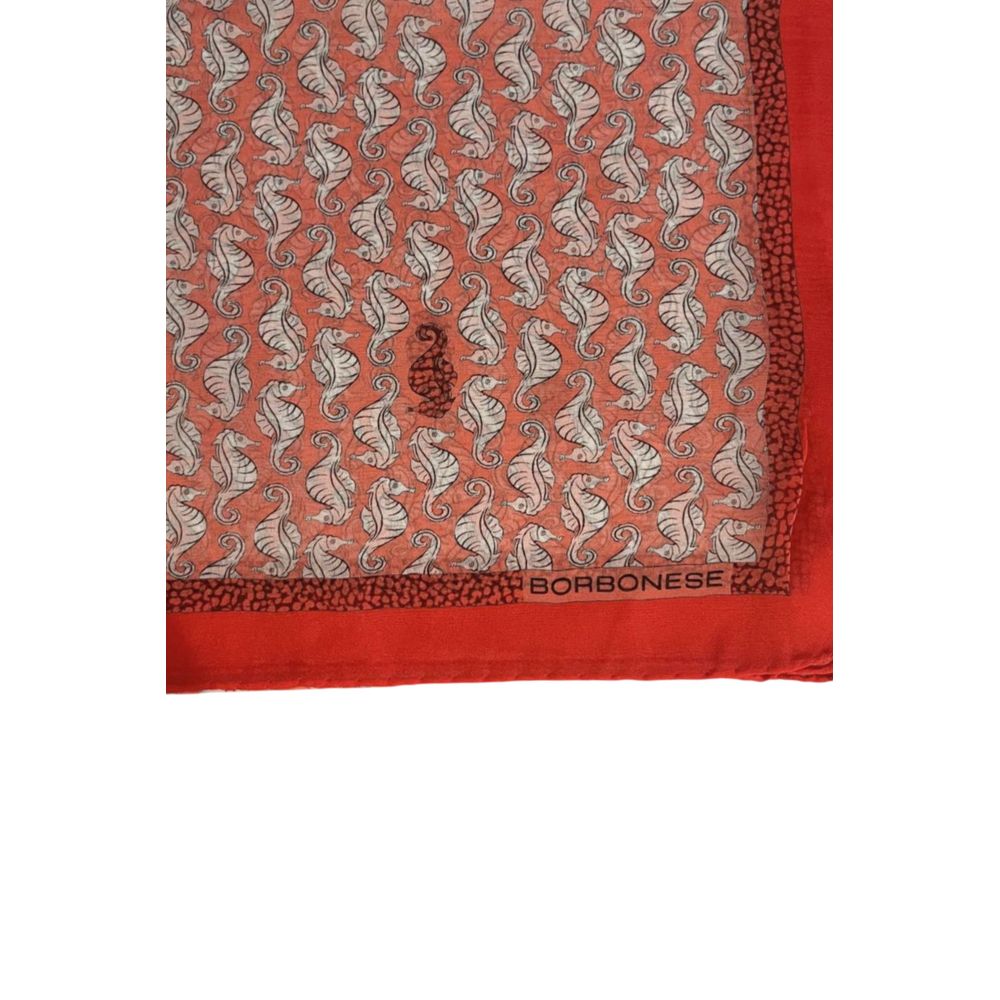 Borbonese Red Silk Women Scarf - Image 4