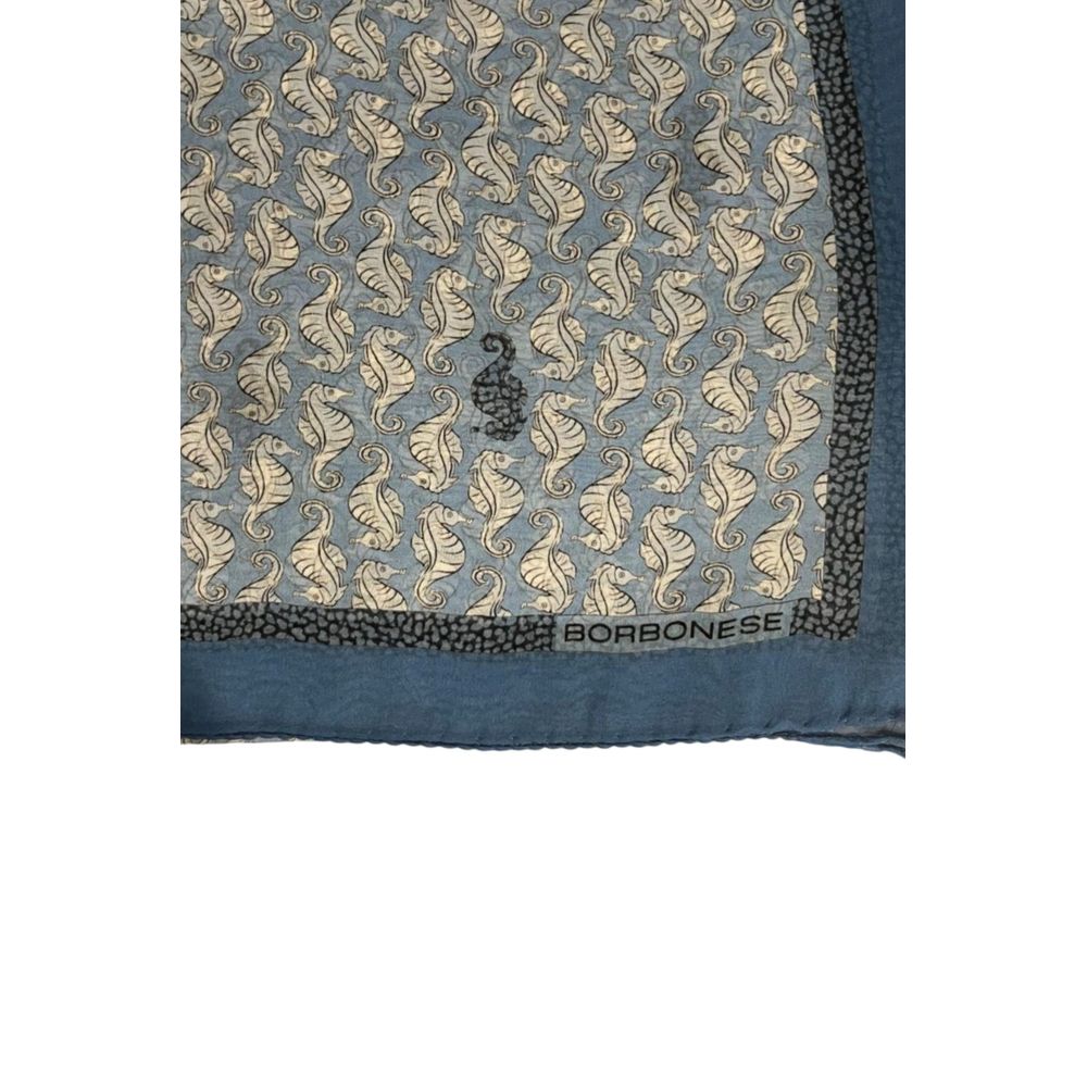 Borbonese Blue Silk Women Scarf - Image 5