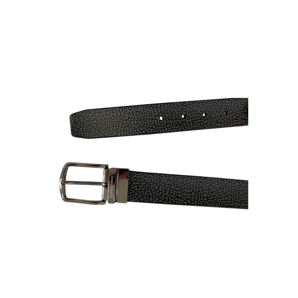 Borbonese Black Polyvinyl Men's Belt with Leather Trimming - Image 3
