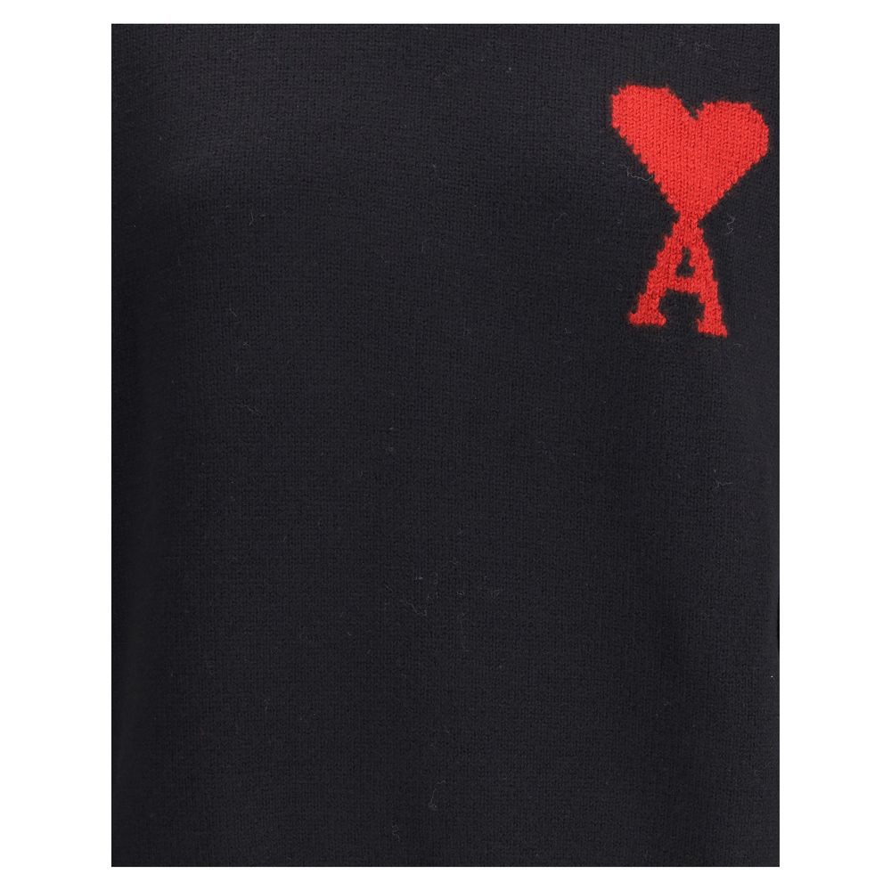 Ami Paris Black Fleece Wool Turtleneck - Image 3