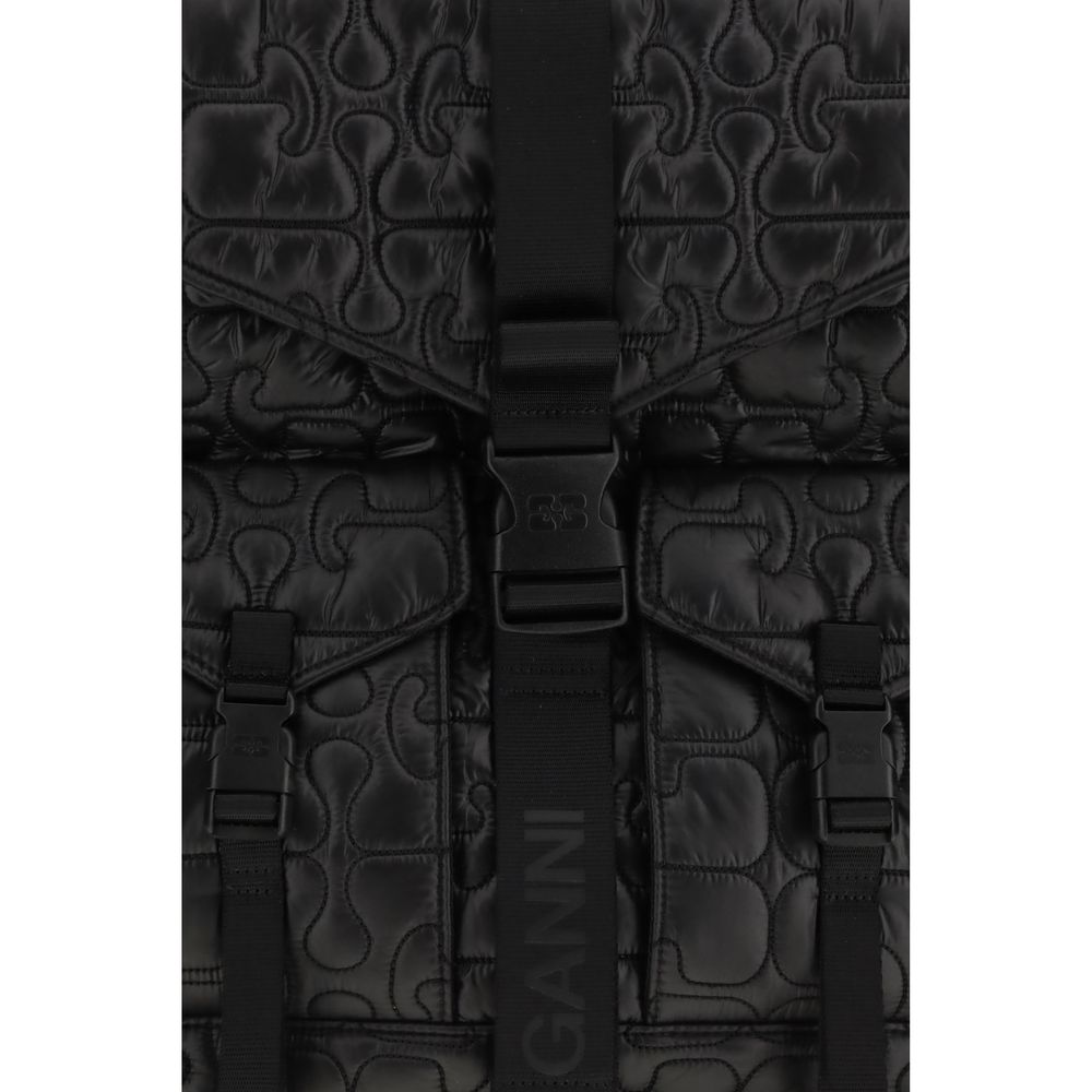 Ganni Black Recycled Polyamide Backpack - Image 3