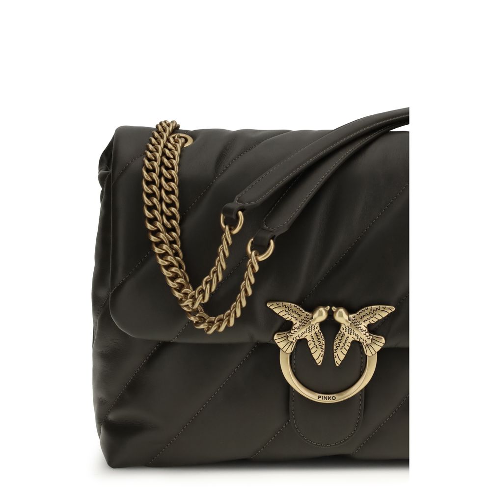 PINKO Bicolor Calf Leather Bos Taurus Shoulder Bag - Image 4