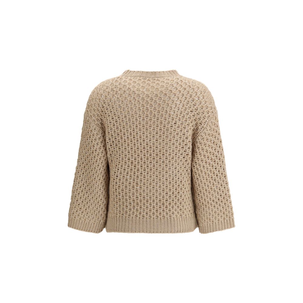 Fabiana Filippi Beige Fleece Wool Sweatshirt - Image 2