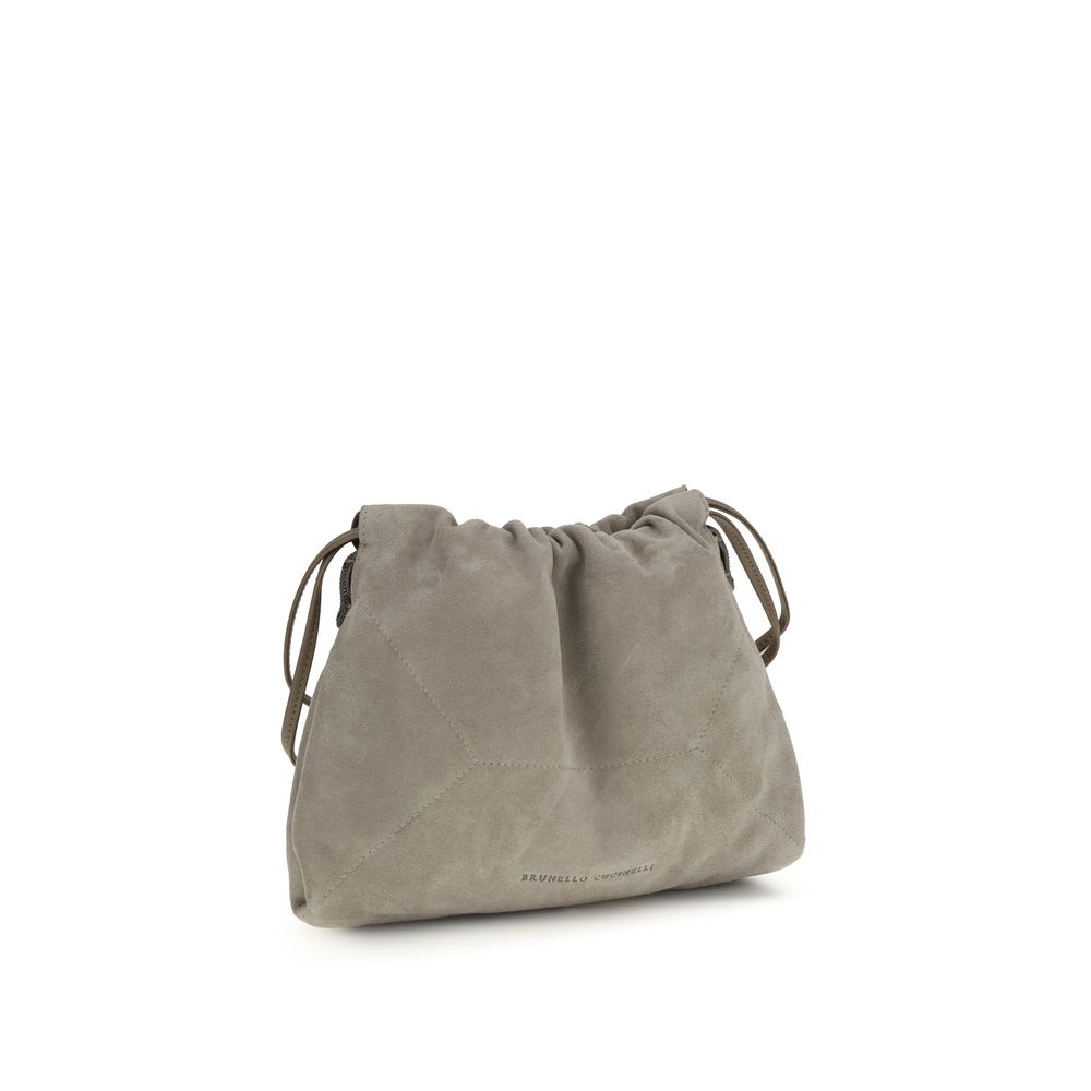 Brunello Cucinelli Gray Calf Leather Bos Taurus Clutch Bag - Image 2