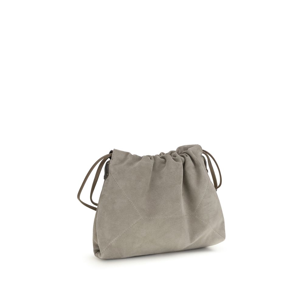 Brunello Cucinelli Gray Calf Leather Bos Taurus Clutch Bag - Image 3