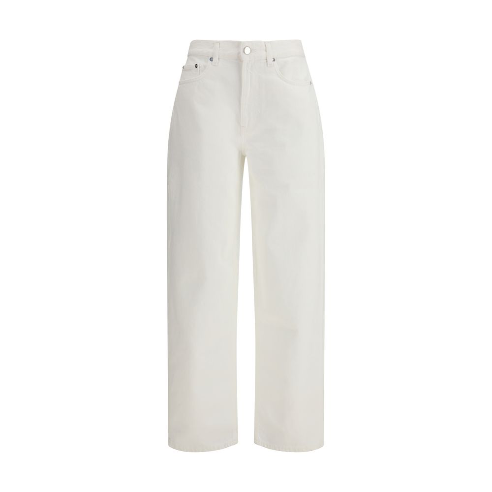 Loulou De Saison Cream Cotton Straight-Leg Jeans