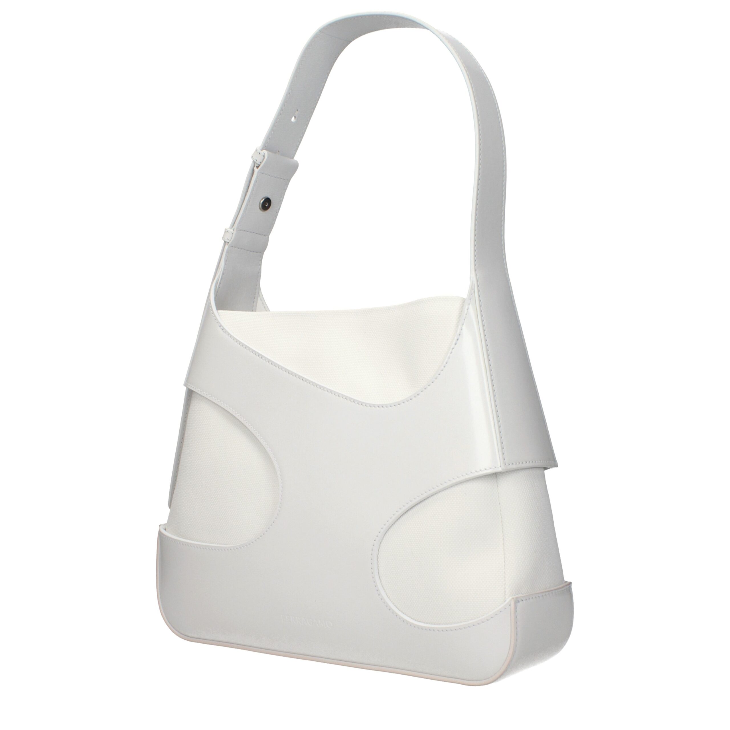 Salvatore Ferragamo White Leather Shoulder Bag - Image 2