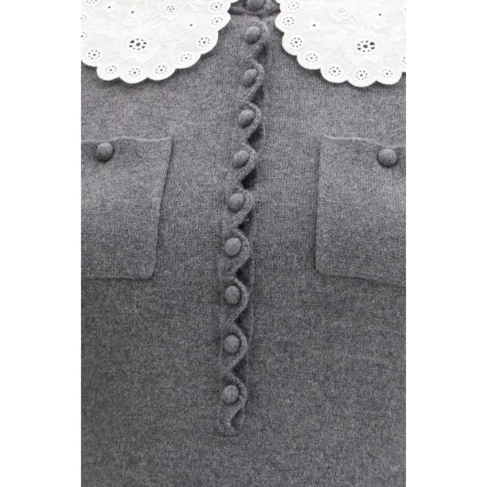 Self-Portrait Gray Cotton Casual Dress - Image 3