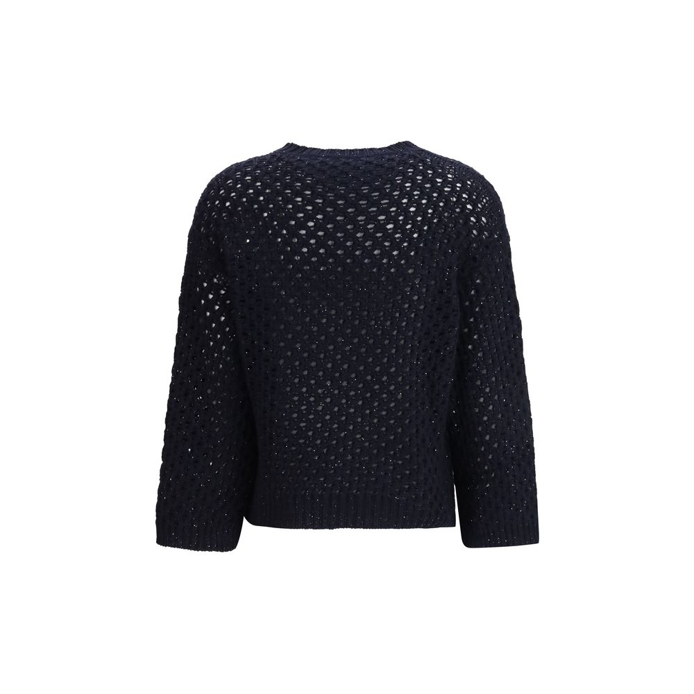 Fabiana Filippi Black Fleece Wool Sweatshirt - Image 2