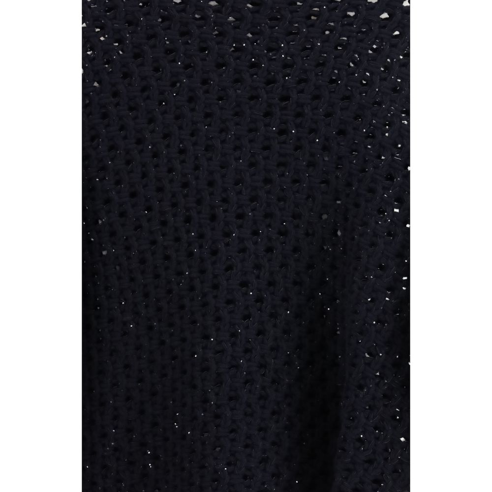 Fabiana Filippi Black Fleece Wool Sweatshirt - Image 3