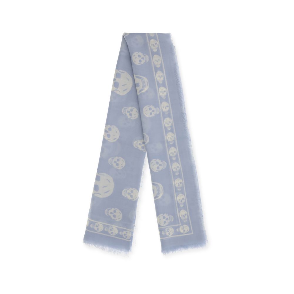 Alexander McQueen Light Blue Modal Scarf - Image 2