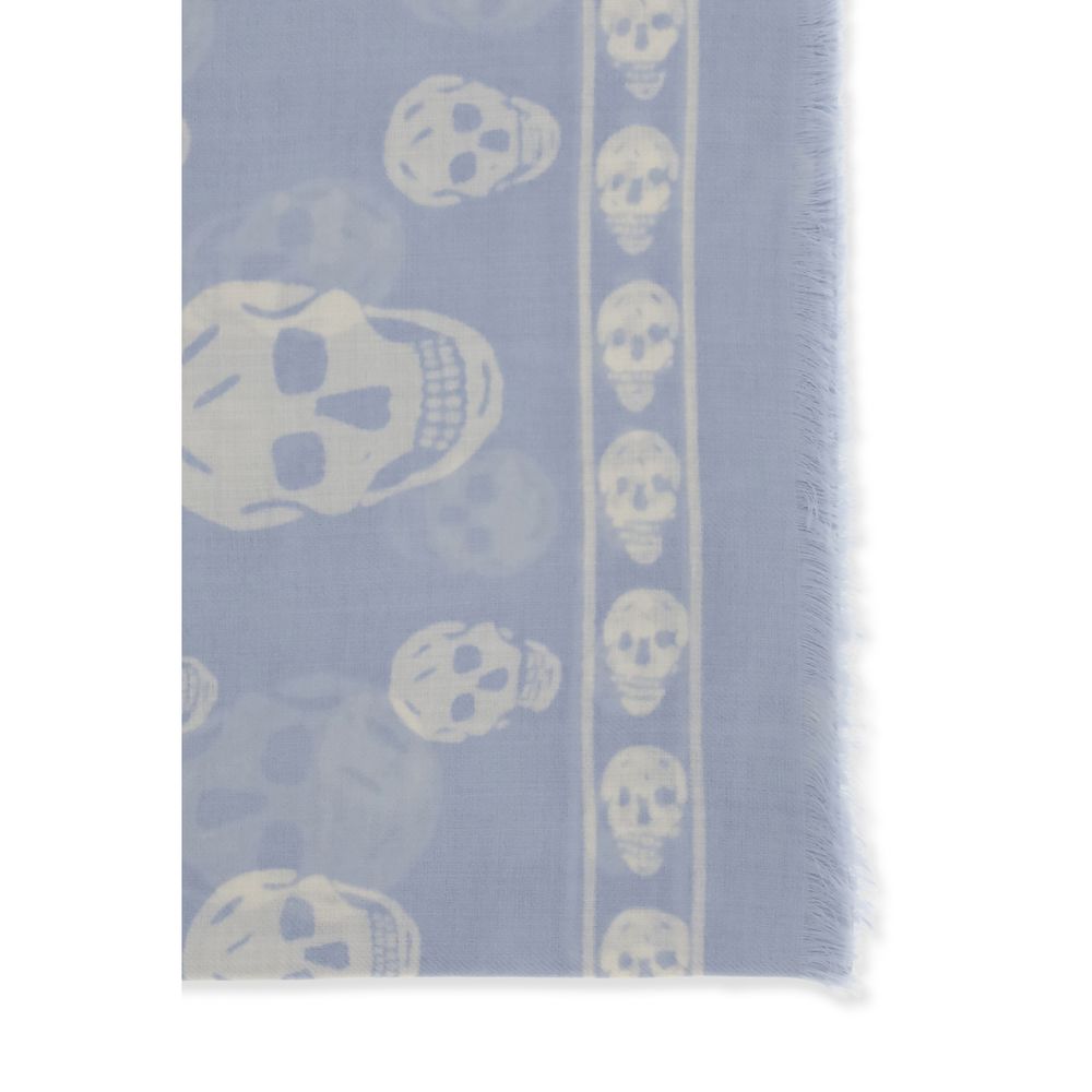 Alexander McQueen Light Blue Modal Scarf - Image 3