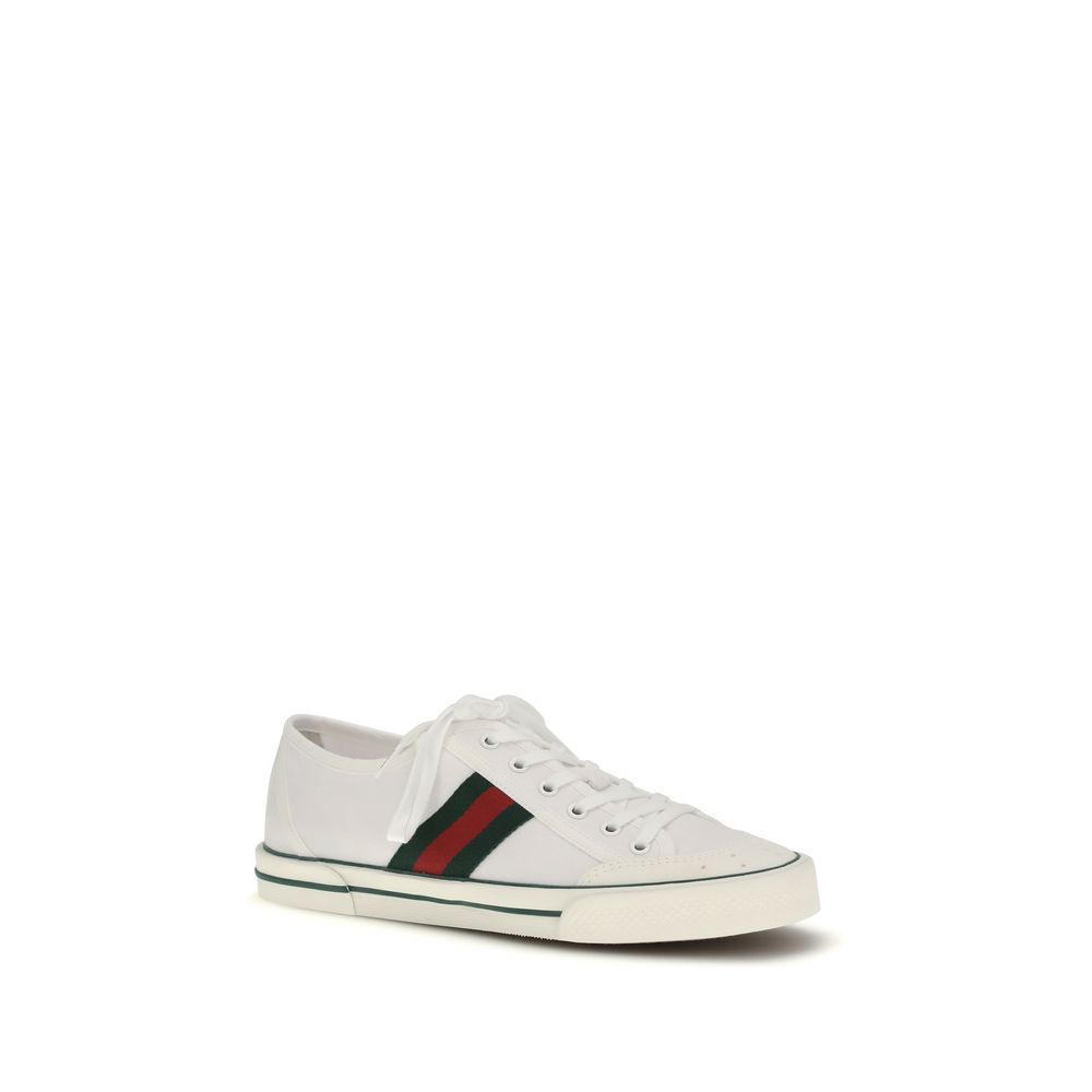 Gucci White Cotton Low Top Sneakers - Image 2