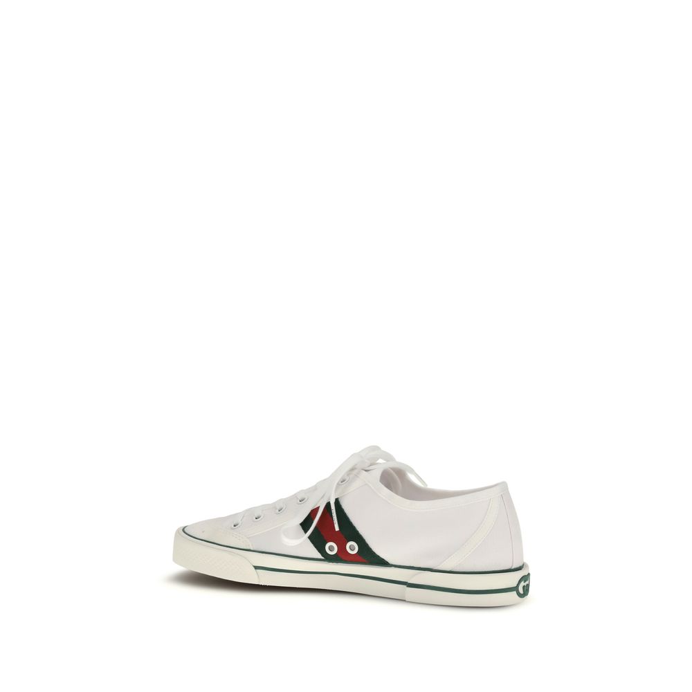 Gucci White Cotton Low Top Sneakers - Image 3