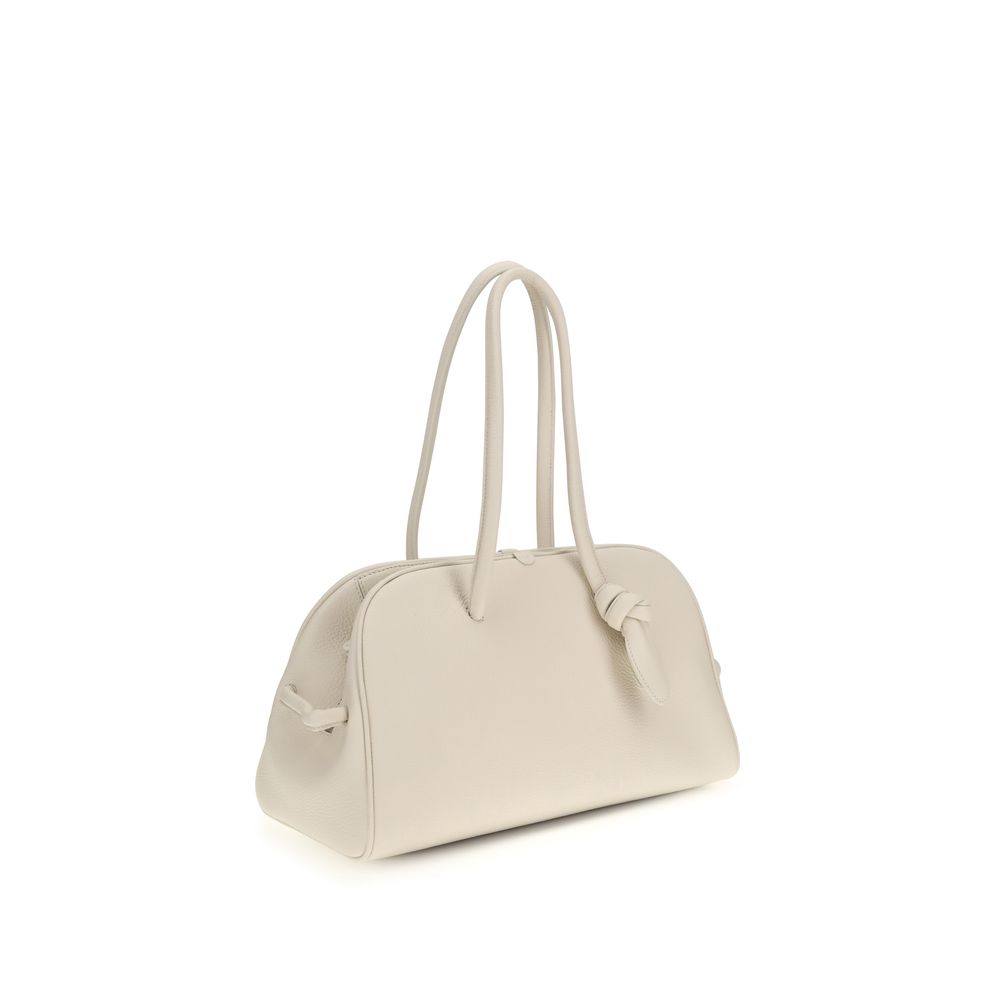 Jacquemus White Calf Leather Bos Taurus Shoulder Bag - Image 2