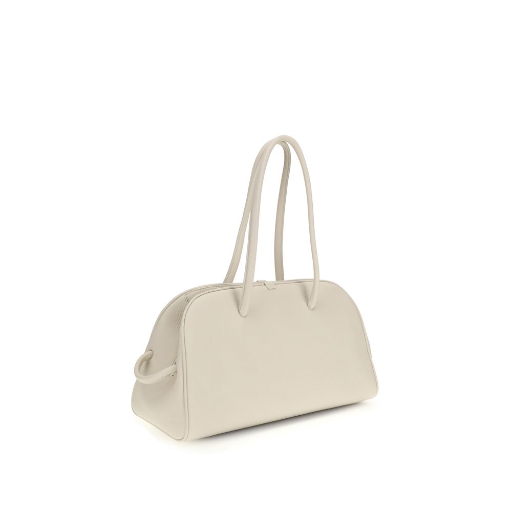 Jacquemus White Calf Leather Bos Taurus Shoulder Bag - Image 3