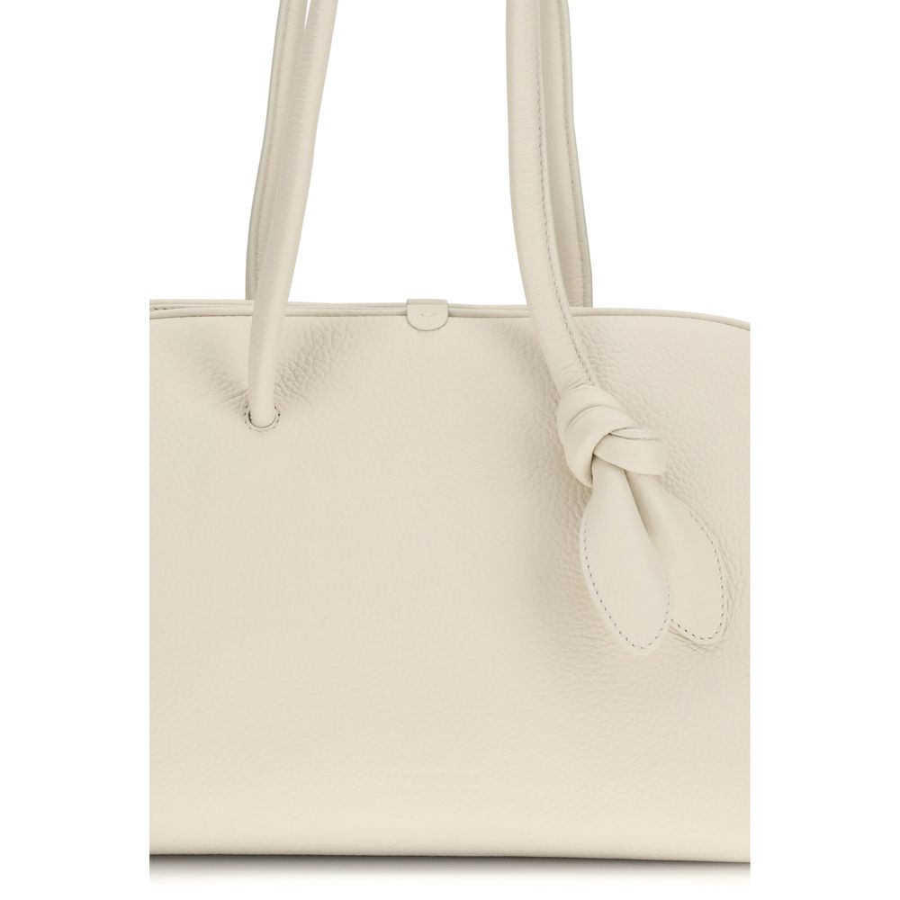 Jacquemus White Calf Leather Bos Taurus Shoulder Bag - Image 4