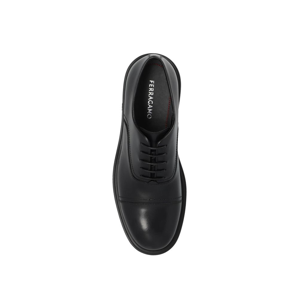 Salvatore Ferragamo Black Calfskin Oxfords And Derbies - Image 4