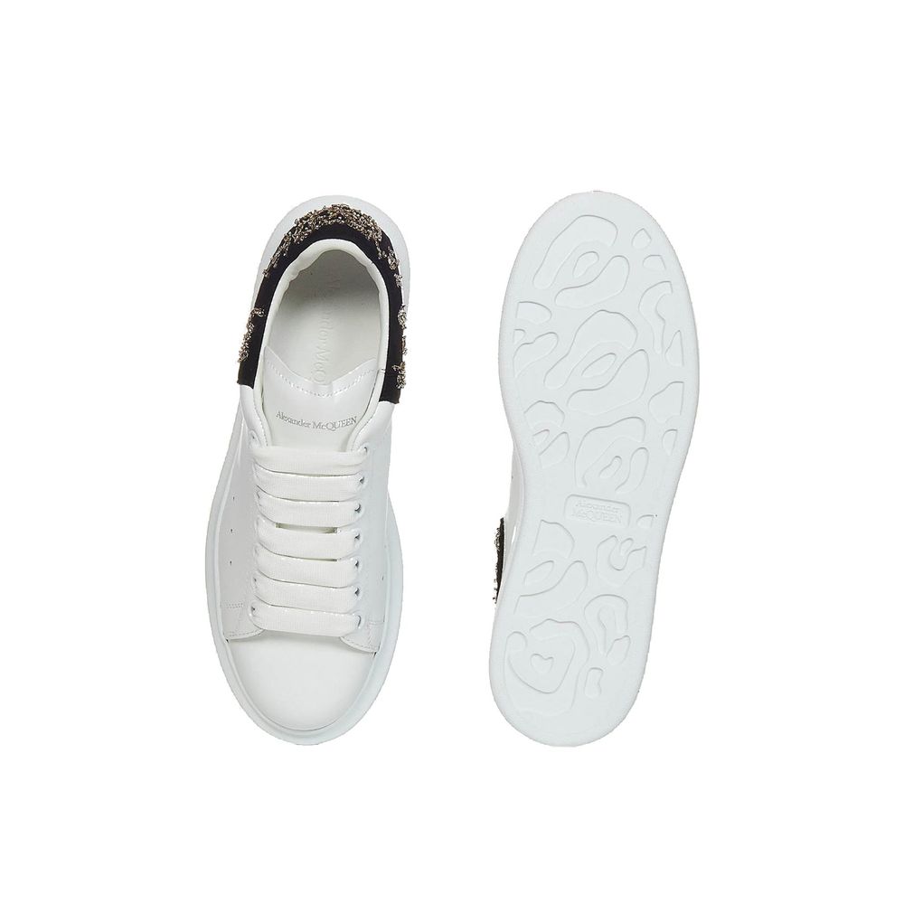 Alexander McQueen White Calfskin Chunky Sneakers - Image 4