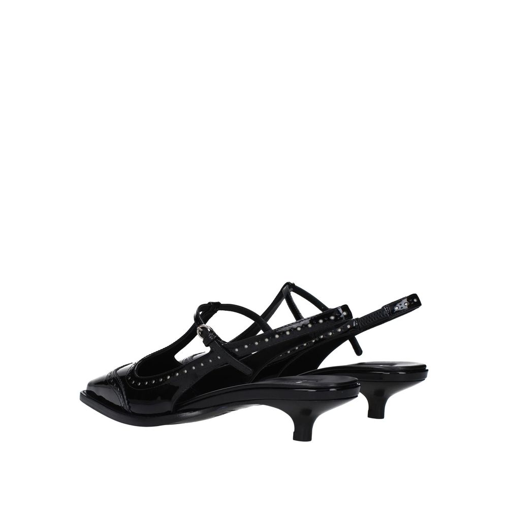 Miu Miu Black Calfskin Mid Heel Pumps - Image 3