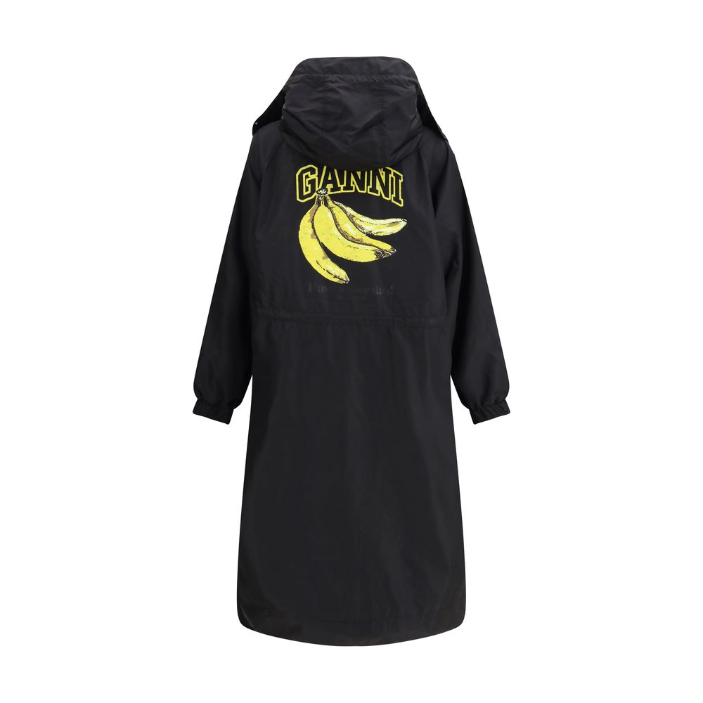 Ganni Black Nylon Coat - Image 2
