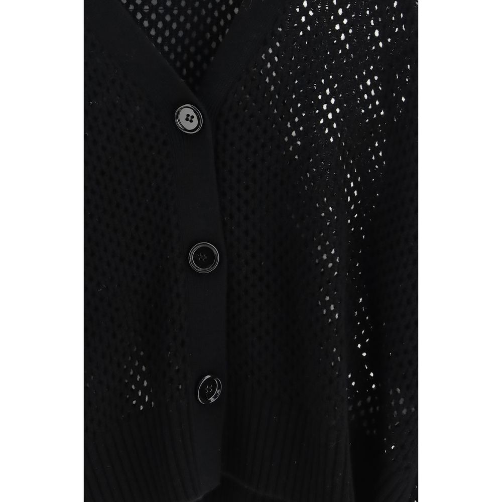 Allude Black Fleece Wool Cardigan - Image 3