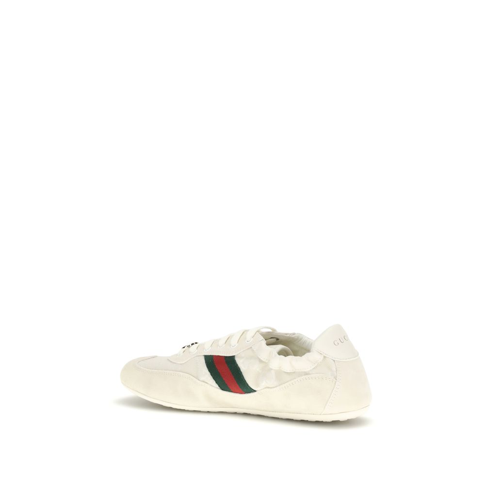 Gucci Cream Calf Leather Bos Taurus Low Top Sneakers - Image 3