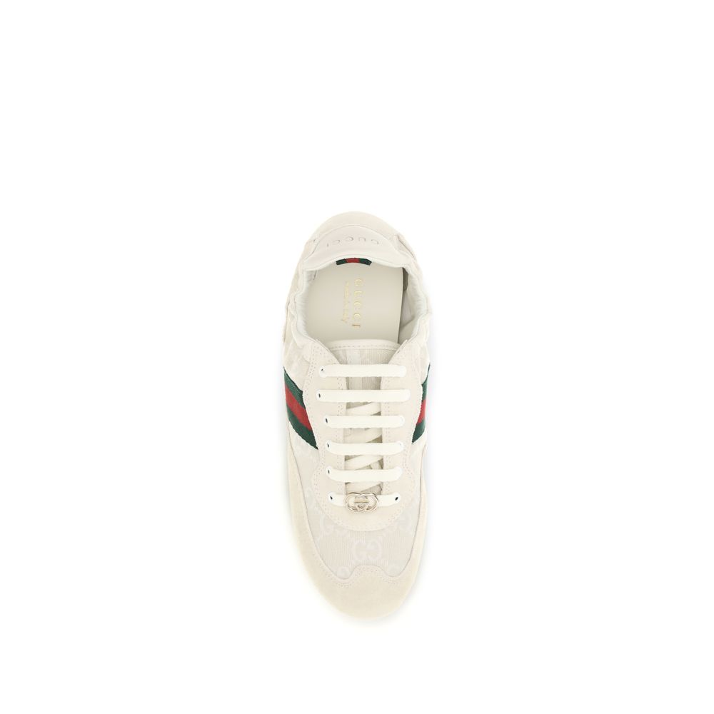 Gucci Cream Calf Leather Bos Taurus Low Top Sneakers - Image 4