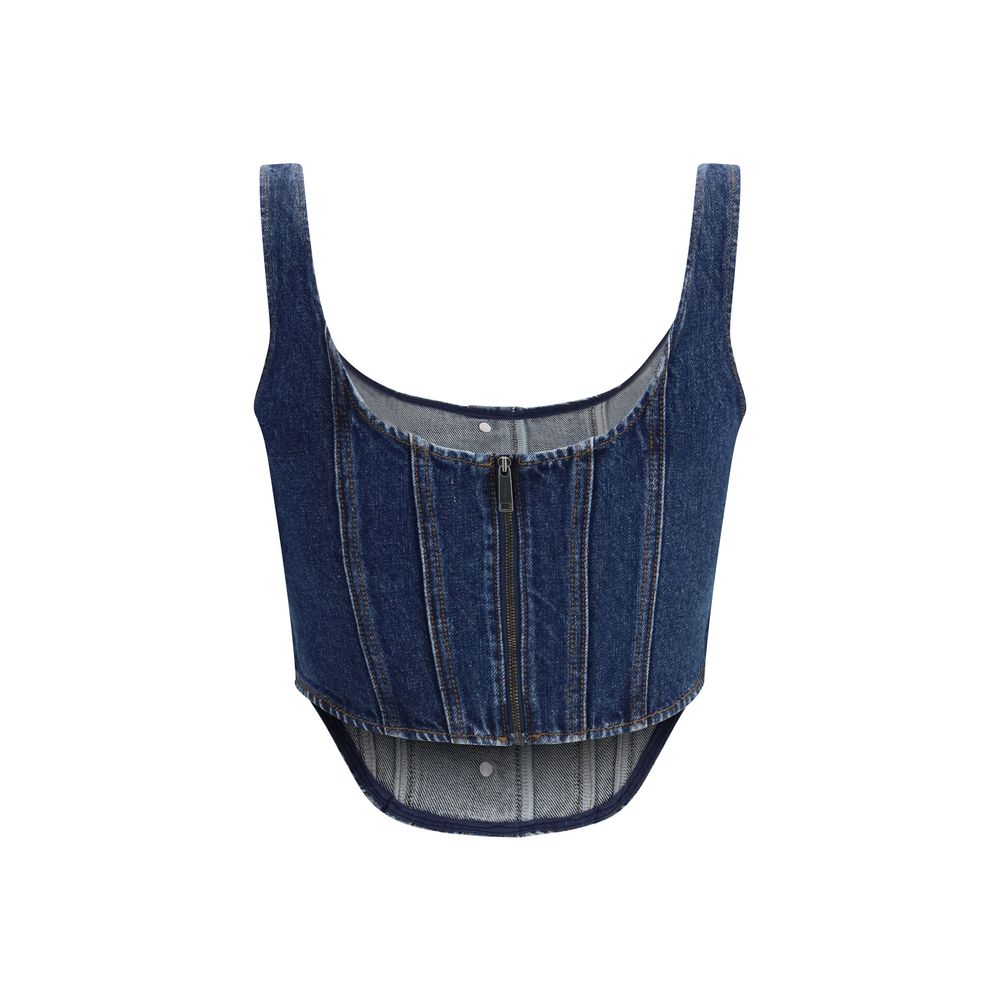 Self-Portrait Blue Cotton Top - Image 2