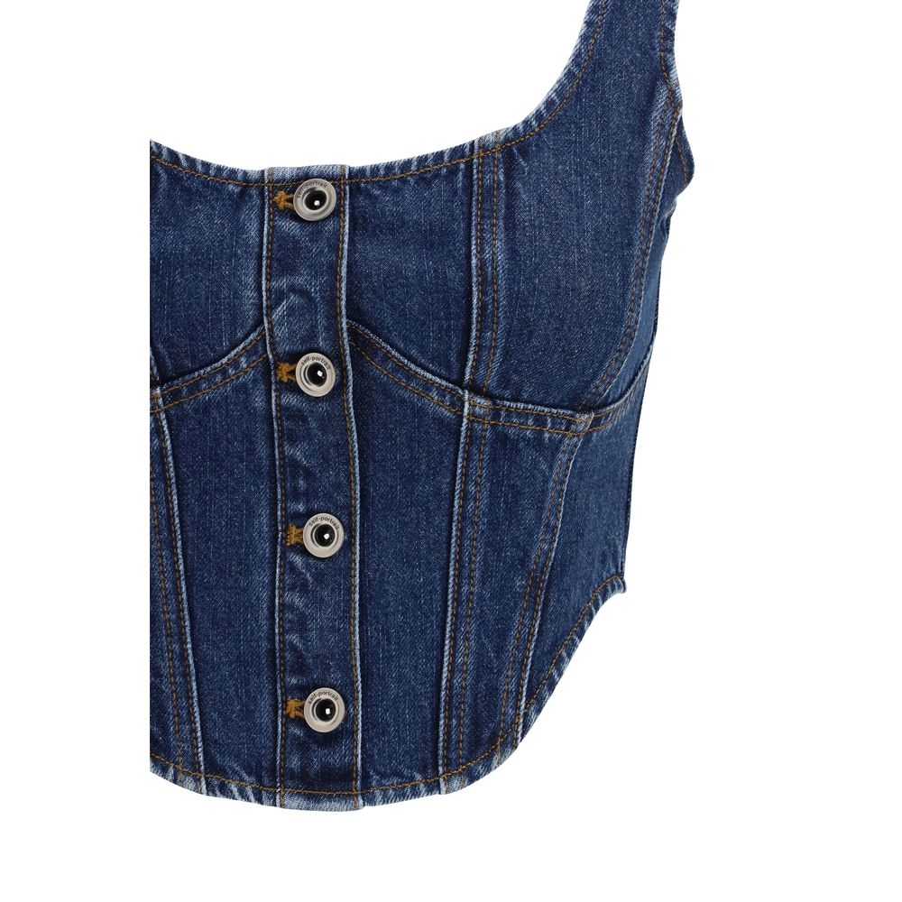 Self-Portrait Blue Cotton Top - Image 3