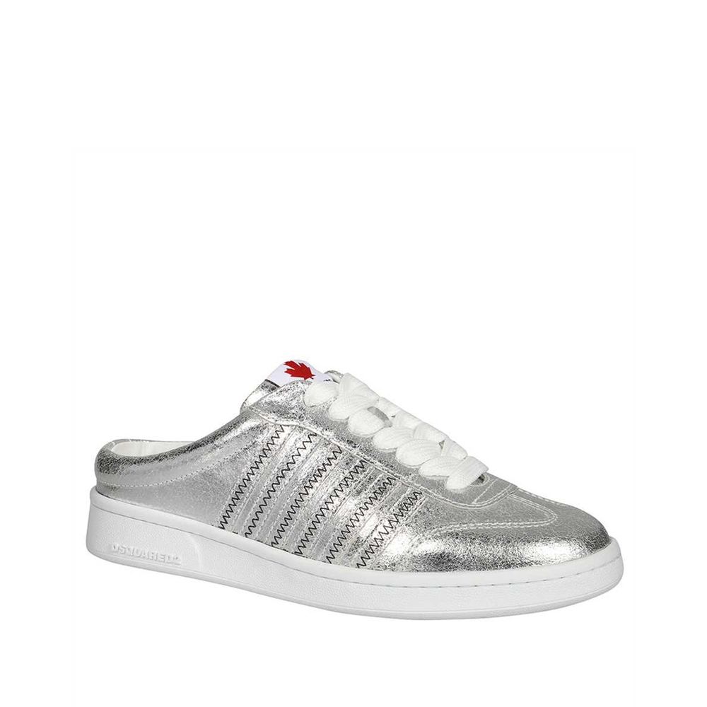 Dsquared² Silver Calfskin Sneakers - Image 2