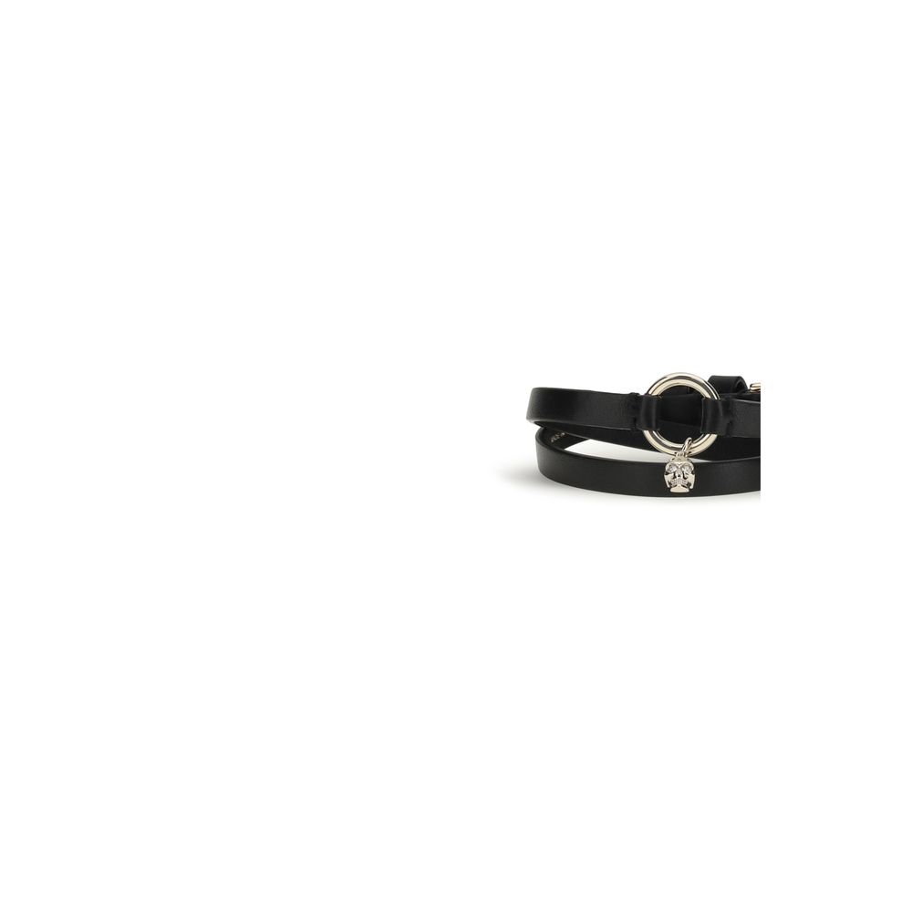Alexander McQueen Black Calf Leather Bos Taurus Bracelet - Image 3