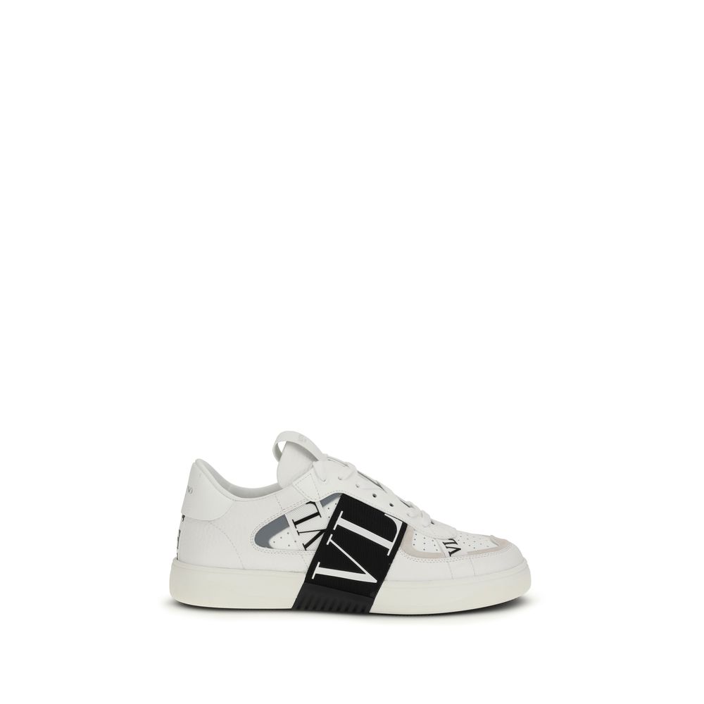 Valentino Garavani White Calf Leather Bos Taurus Low Top Sneakers