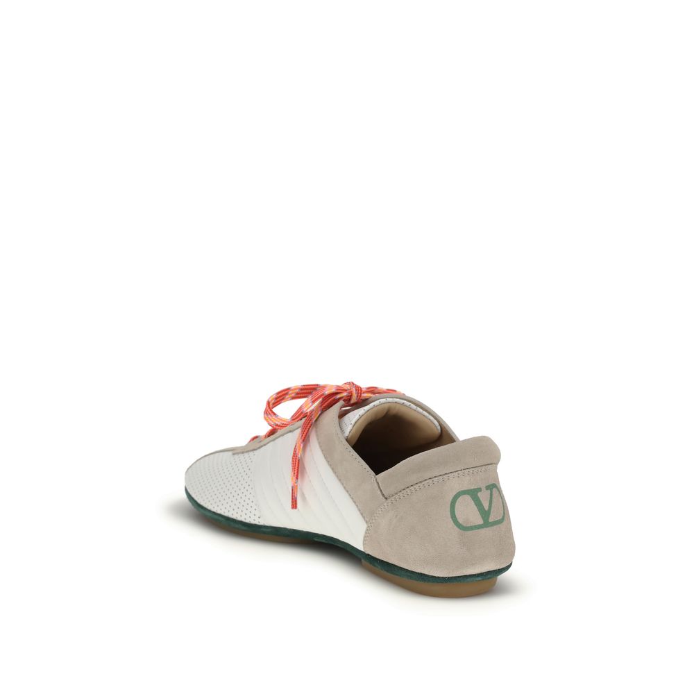 Valentino Garavani Multicolor Suede Leather Low Top Sneakers - Image 3