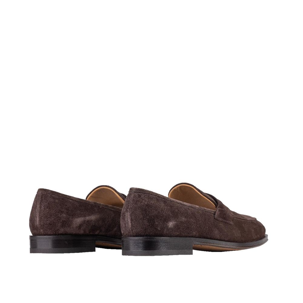 Salvatore Ferragamo Brown Leather Slip-On Loafers - Image 3